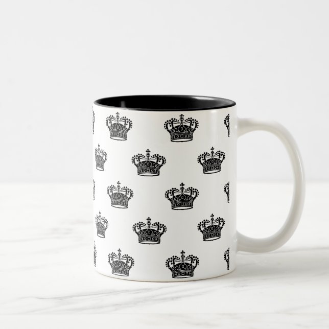 Taza Bicolor Crown 01 - Negro sobre blanco (Derecha)