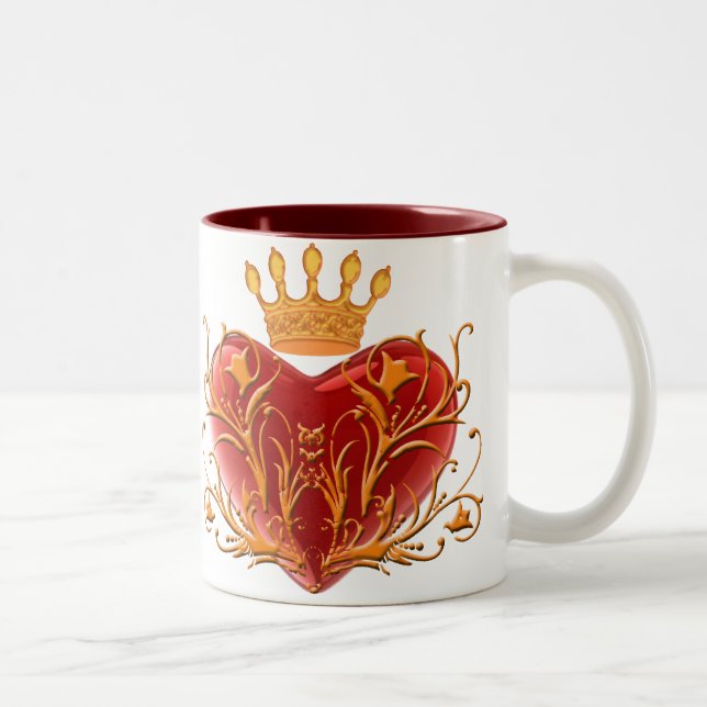 Taza Bicolor Crown Filigree Heart Mug (Derecha)