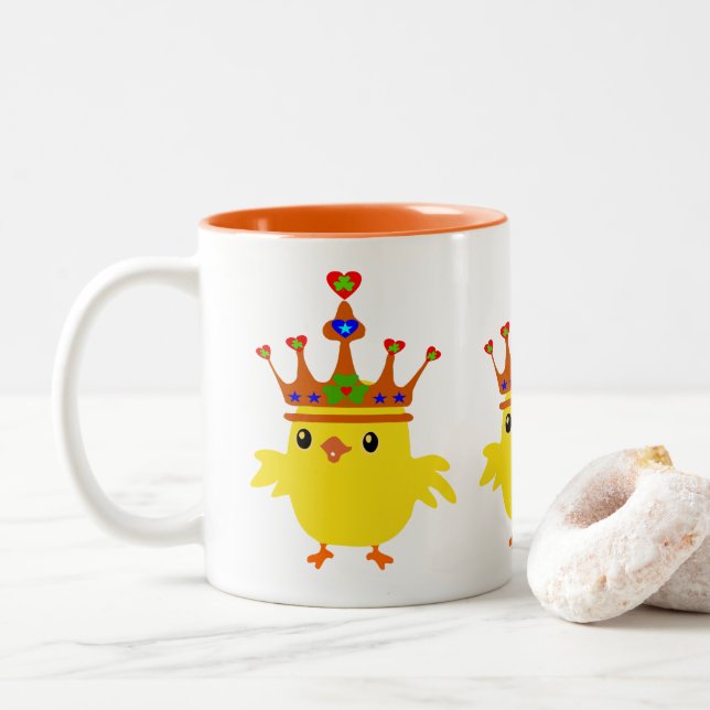 Taza Bicolor ♥・ ☘ Crowne Irish Chicken Fabulous (Con donut)
