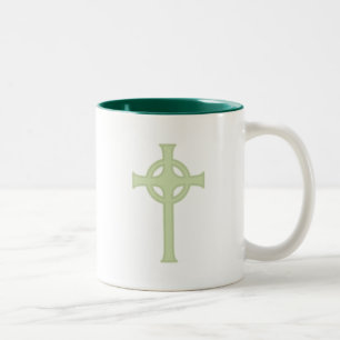 Taza Bicolor Cruz céltica verde