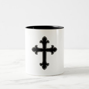 Taza Bicolor Cruz cristiana