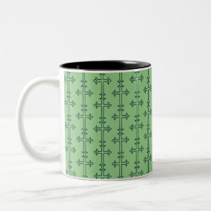 Taza Bicolor Cruz cristiana típica