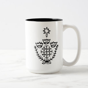 Taza Bicolor Cruz de Jerusalén tatuaje histórico de peregrinaci