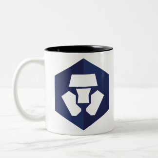 Taza Bicolor Crypto.com logotipo de la moneda CRO Crypto Blockc