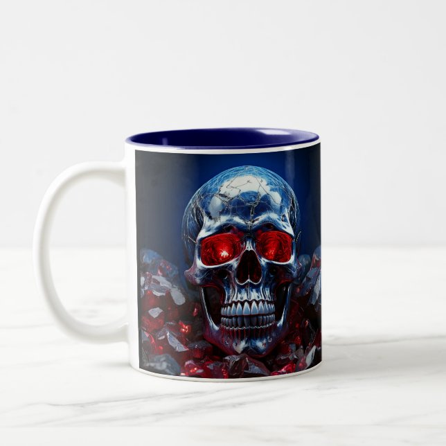 Taza Bicolor Crystal Skull con Ruby Red Eyes Mug (Izquierda)