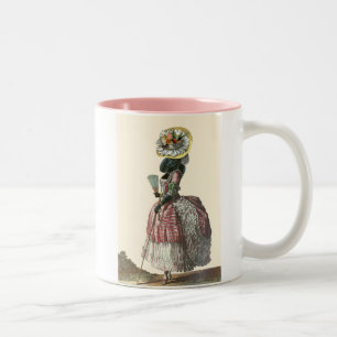 Taza Bicolor Cstuma del siglo XVIII de la manteca negra Marie A
