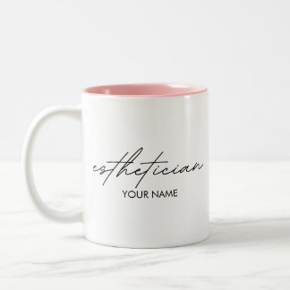 Taza Bicolor Cuaderno de Esteticista - Regalo Personalizado