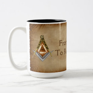 Taza Bicolor Cuadrado y brújula con todos los ojos vistas