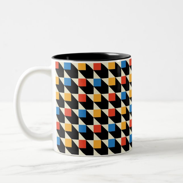 Taza Bicolor Cuadrados coloridos Coffe Mugs (Izquierda)