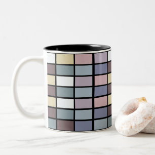 Taza Bicolor Cuadrados Coloridos Geométricos