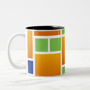 Taza Bicolor Cuadrados de degradado naranja