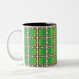 Taza Bicolor Cuadrados de degradado verde