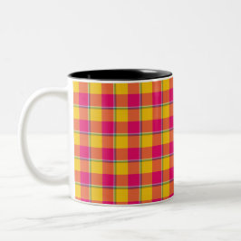 Taza Bicolor Cuadros de maíz y Razzmatazz Amarillo Rosa Dorado