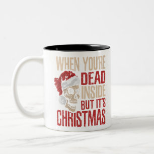 Taza Bicolor Cuando estás muerto dentro, pero son Navidades Hal