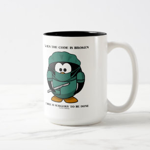 Taza Bicolor Cuando Se Rompe El Código, Se Realiza Una Cirugía.