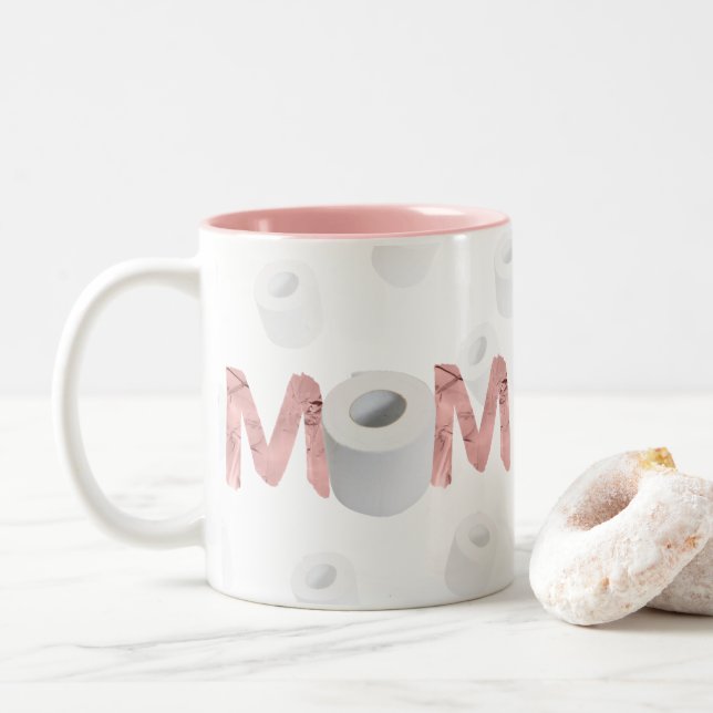 Taza Bicolor Cuarentena del día de la madre (Con donut)