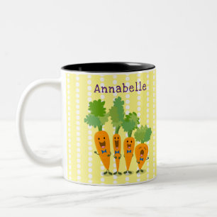 Taza Bicolor Cuarteto de zanahoria cantante lindo ilustracion p