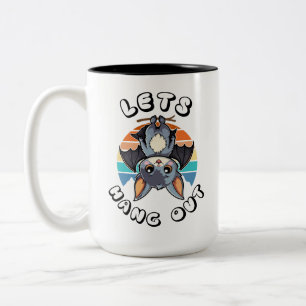 Taza Bicolor Cubierta colgada y atardecer retro Vamos a colga