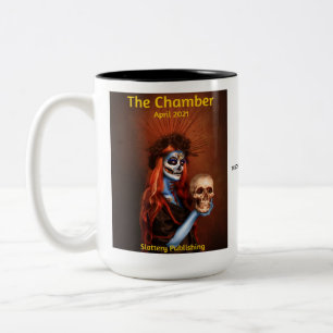 Taza Bicolor Cubierta de la cámara (ghoul con cráneo) Abril 2