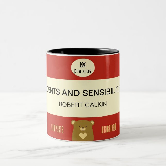 Taza Bicolor Cubierta de libro personalizada del oso del (Centro)