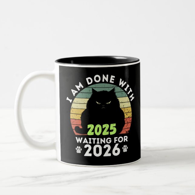 Taza Bicolor Cuenta regresiva del gato (Izquierda)