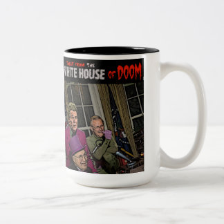 Taza Bicolor Cuentos de la casa blanca del cheney de Bush de la