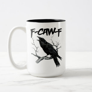 Taza Bicolor Cuervo Negro Divertido F Caw F