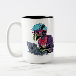 Taza Bicolor Cuervo zombie computadora