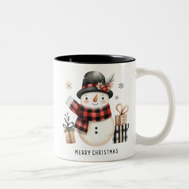 Taza Bicolor Cuidado Snowman/Feliz Navidad (Derecha)