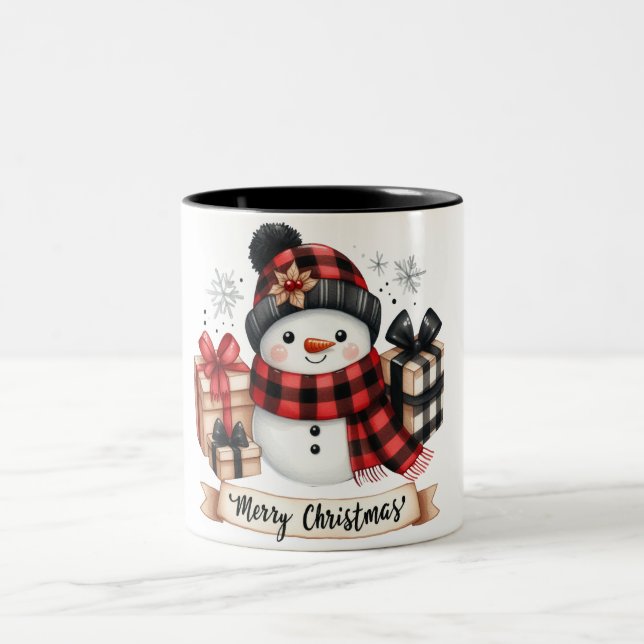 Taza Bicolor Cuidado Snowman/Feliz Navidad (Centro)