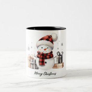 Taza Bicolor Cuidado Snowman/Feliz Navidad