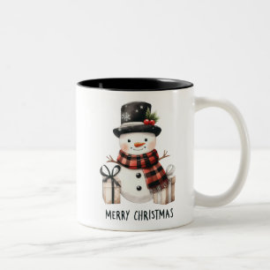 Taza Bicolor Cuidado Snowman/Feliz Navidad