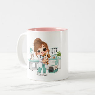 Taza Bicolor Cuidado Veterinario Suave