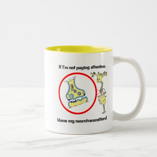 Taza Bicolor Culpar a los neurotransmisores Mug (Derecha)