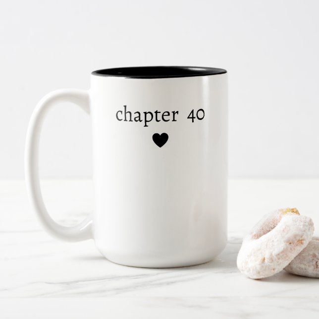 Taza Bicolor Cumpleaños 40 personalizado (Con donut)