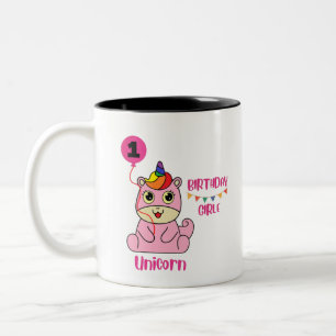 Taza Bicolor cumpleaños chica de unicornio