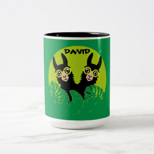 Taza Bicolor Cumpleaños de las Gemelas de la Llama de la Alpaca