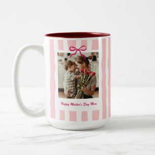 Taza Bicolor Cumpleaños de Mamá Día de la Madre Foto Personaliz