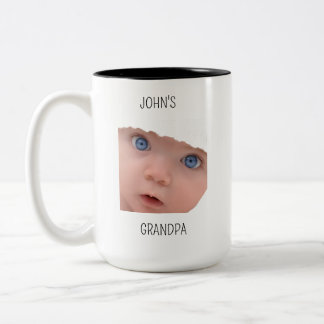 Taza Bicolor Cumpleaños del abuelo, regalo de Daddy con cara de