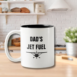 Taza Bicolor Cumpleaños divertido del papá con avión Cessna de