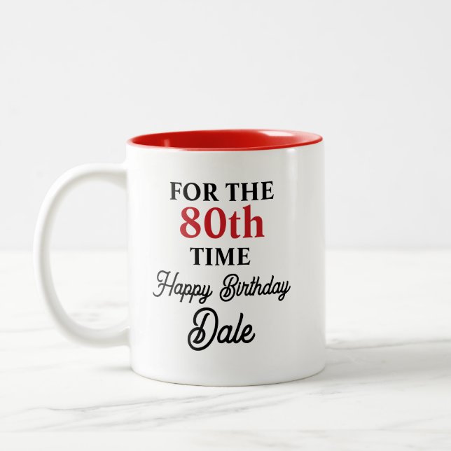 Taza Bicolor Cumpleaños Personalizado Lindo (Izquierda)