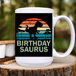 Taza Bicolor Cumpleaños Saurus Retro vintage Dinosaurios
