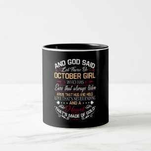 Taza Bicolor Cumpleaños   Y Dios Dijo Que Haya Chica De Octubr