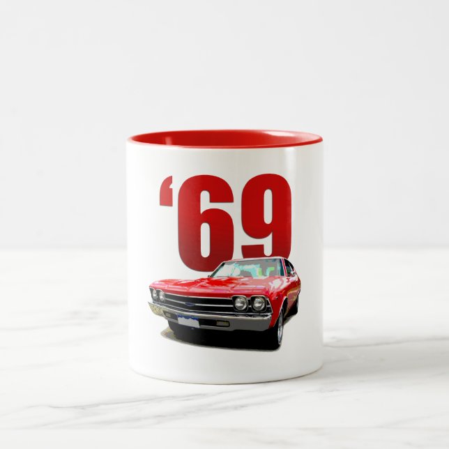 Taza Bicolor Cupé 1969 de Chevelle del rojo (Centro)