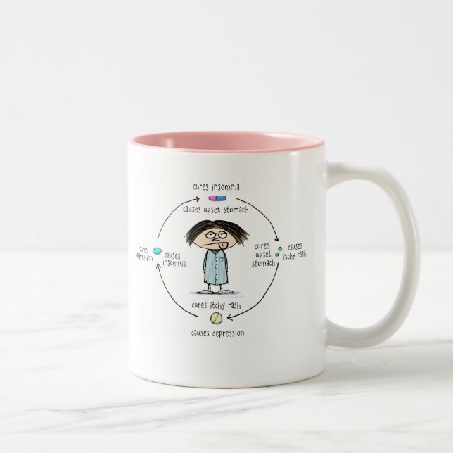 Taza Bicolor Curas y causas | Personalizado de Efectos Secundar (Derecha)