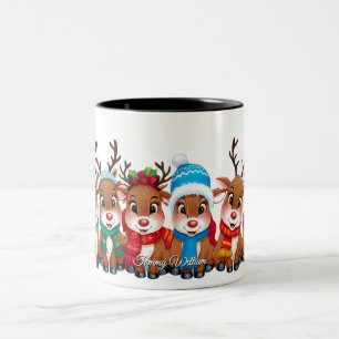 Taza Bicolor Curiosa moda moderna Funny Feliz Navidad