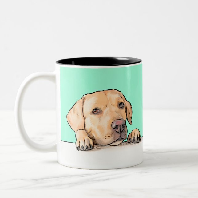 Taza Bicolor Curioso cómic de perros (Izquierda)