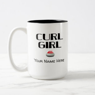 Taza Bicolor Curl Chica Curling Mug