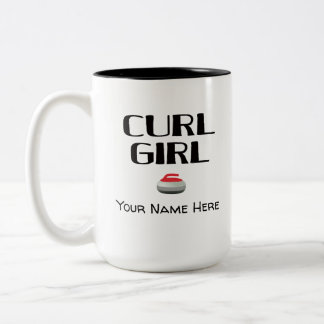 Taza Bicolor Curl Chica Curling Mug
