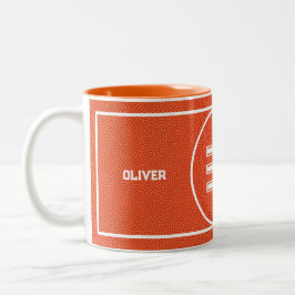 Taza Bicolor Custom Basketball Textured Orange